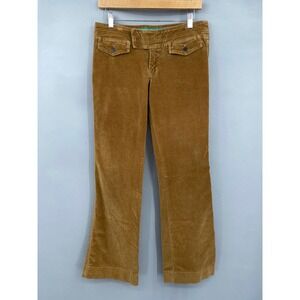 Vtg Hollister Velvet Pants Womens 7 Tan Low Rise Flare Stretch Y2K Boho Casual